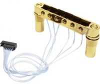 PN-8863-G0 - Ponte fisso tipo T-O-M con selle PIEZO per chitarra elettrica - Dorato