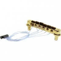 PN-8843-G0 - Ponte fisso tipo T-O-M con selle PIEZO per chitarra elettrica - Dorato