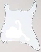SC-W3P-2 - Battipenna per chitarra elettrica tipo Strato - Senza Fori - Bianco
