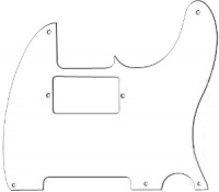 TH-W1P - Battipenna per chitarra elettrica tipo Tele - Bianco